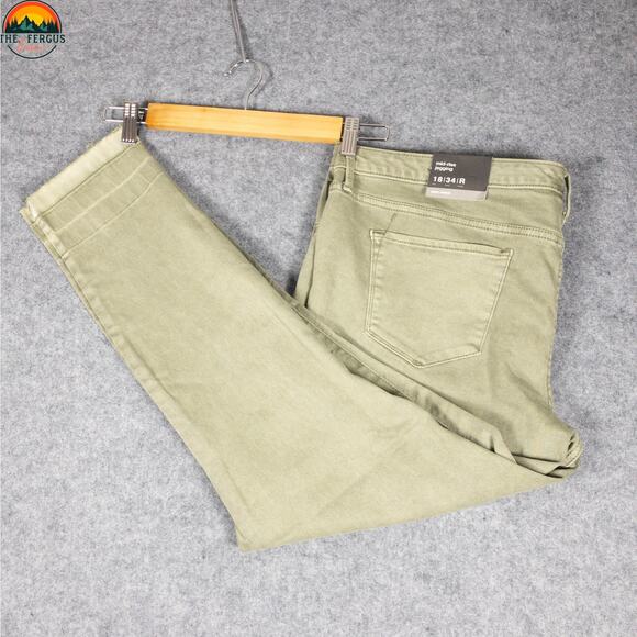 NWT Mossimo Jegging Jeans Green Mid-Rise Skinny Denim Normcore Women's 18/34R - Picture 1 of 12